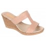 Papuci dama din piele naturala cu platforme de 7cm Nude PAP300NUD